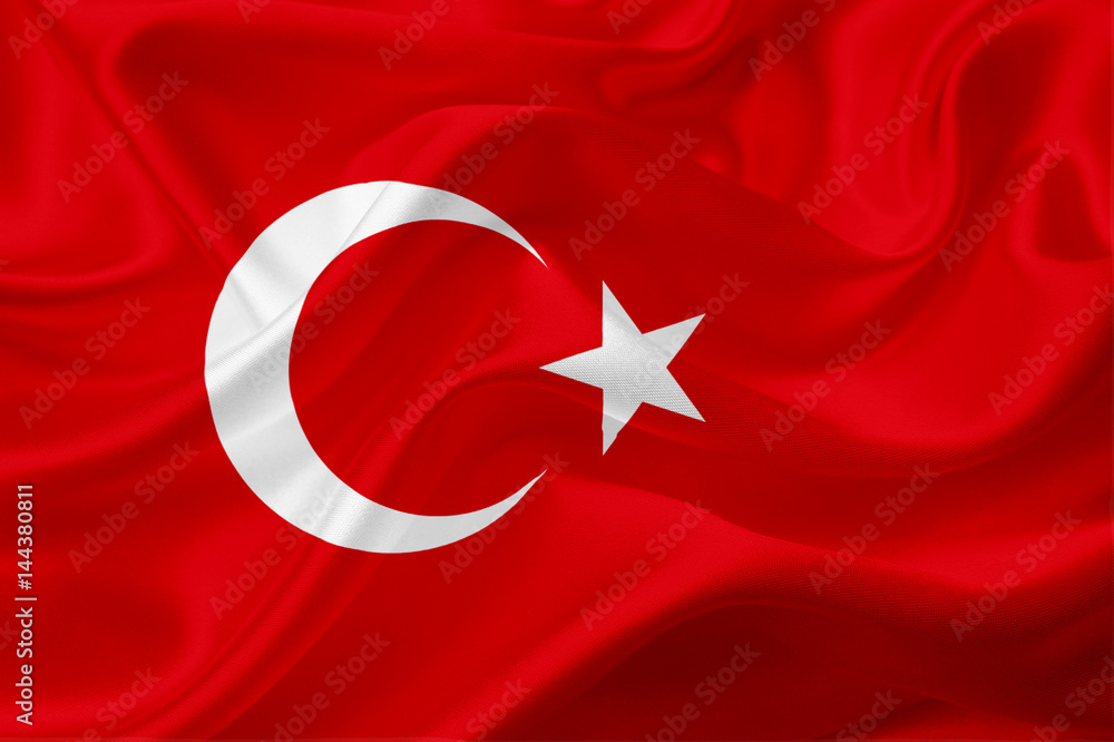 Flag of Turkey with fabric texture