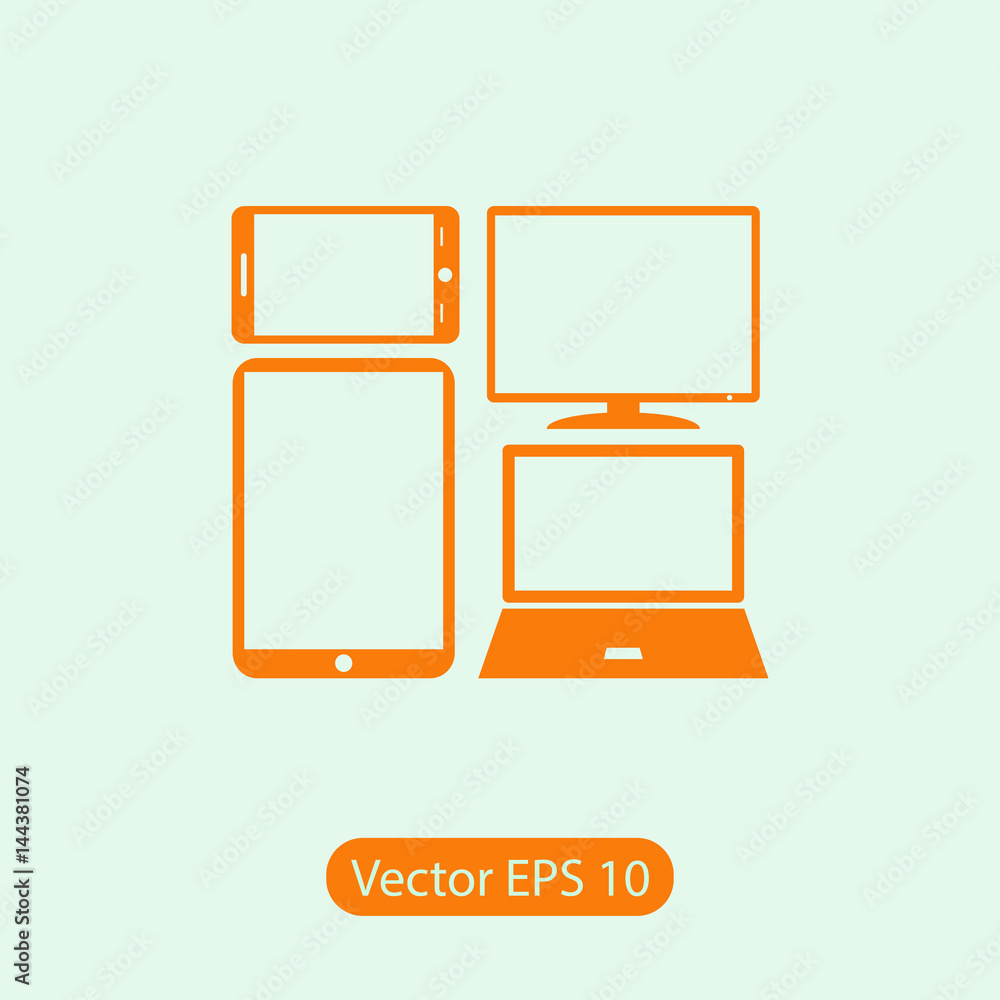Set of electronic devices icon, vector illustration. Flat design style Set of electronic devices icon, vector illustration. Flat design style