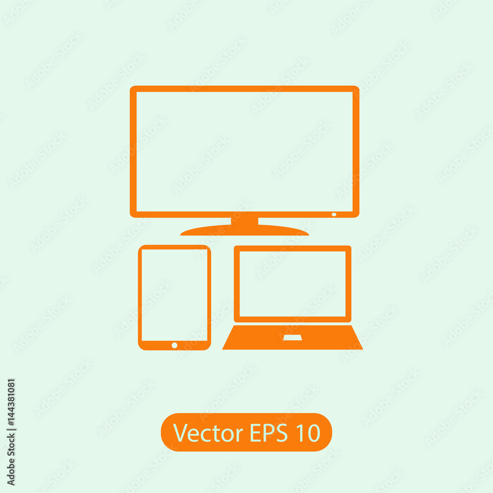 Set of electronic devices icon, vector illustration. Flat design style Set of electronic devices icon, vector illustration. Flat design style