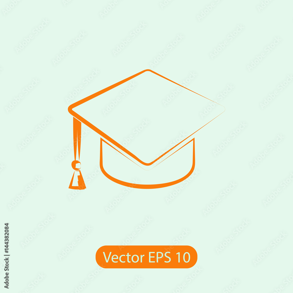 graduation cap icon, vector illustration. Flat design style graduation cap icon, vector illustration. Flat design style
