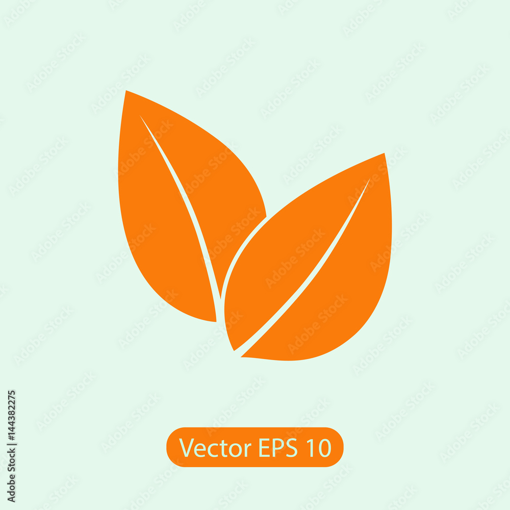 Leaf icon, vector illustration. Flat design style Leaf icon, vector illustration. Flat design style