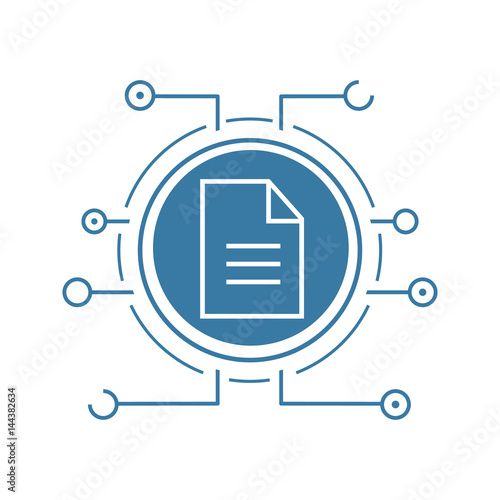 Картината върху платно Web document flat linear long shadow icon