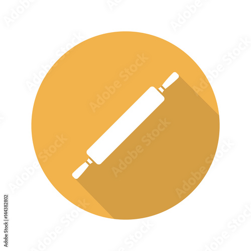 Rolling pin flat design long shadow icon
