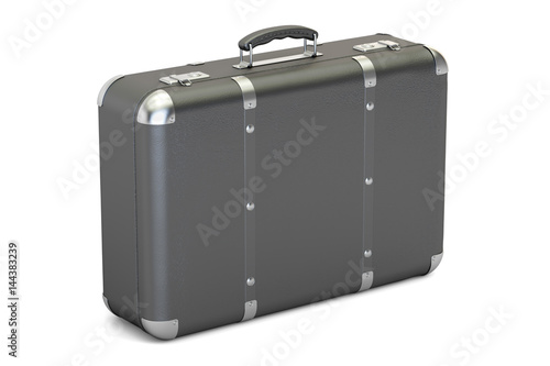 leather suitcase, 3D rendering