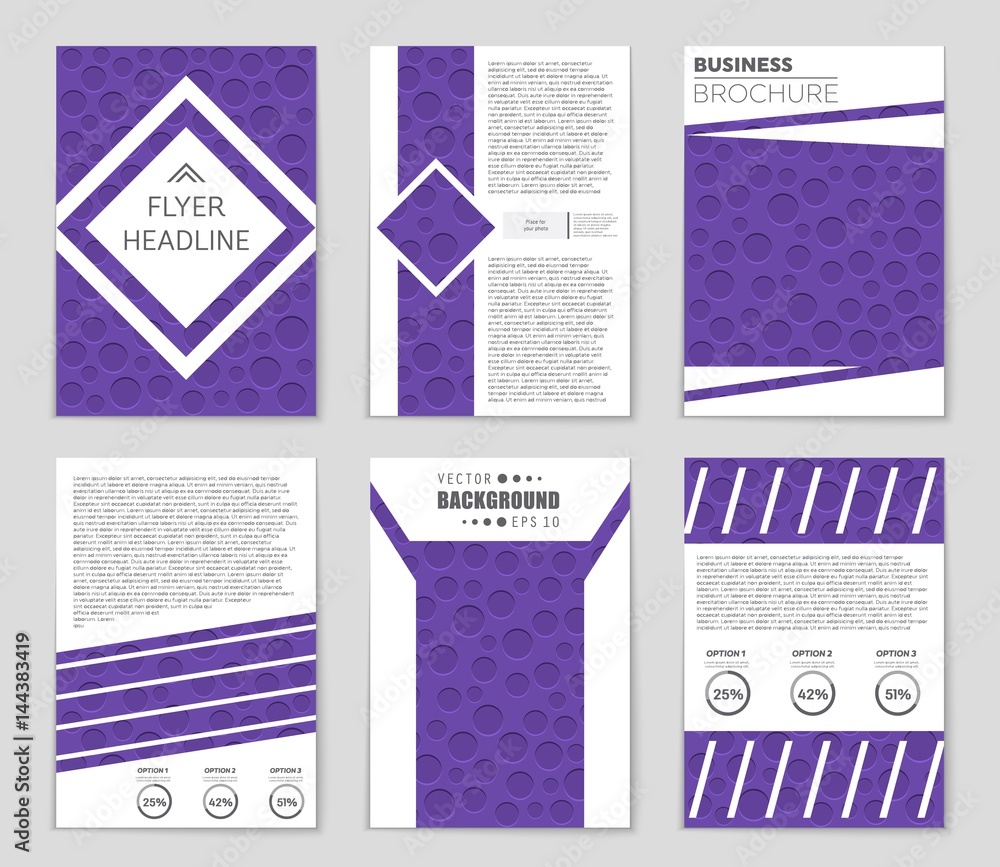 Fototapeta premium Abstract vector layout background set. For art template design, list, page, mockup brochure theme style, banner, idea, cover, booklet, print, flyer, book, blank, card, ad, sign, sheet,, a4.