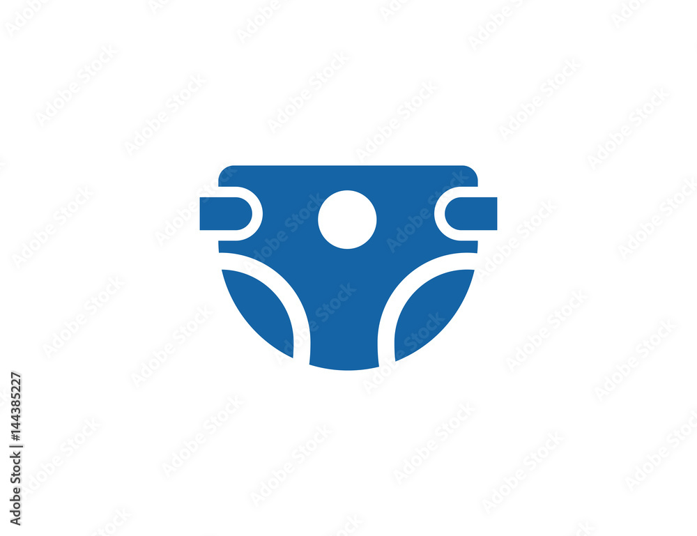 Baby diapers dressing vector