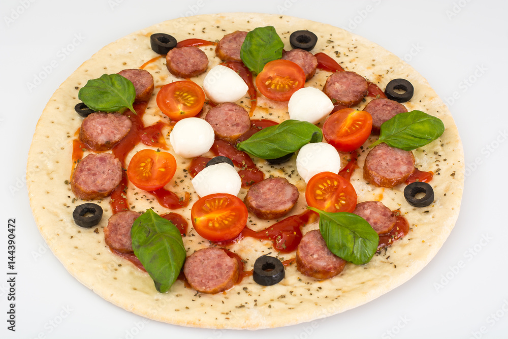 Pizza raw semifinished product before baking Pizza raw semifinished product before baking