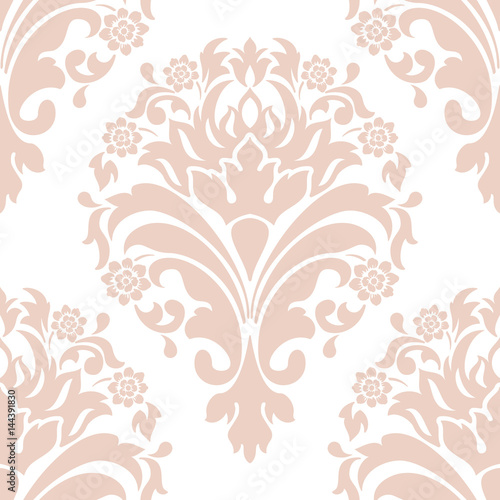 Vector damask seamless pattern element. Classical luxury old fashioned damask ornament  royal victorian seamless texture for wallpapers  textile  wrapping. Exquisite floral baroque template.