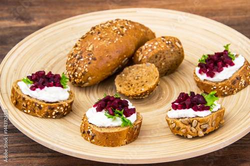 Wallpaper Mural Bruschetta with cheese and beet Torontodigital.ca