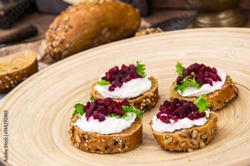 Wallpaper Mural Bruschetta with cheese and beet Torontodigital.ca