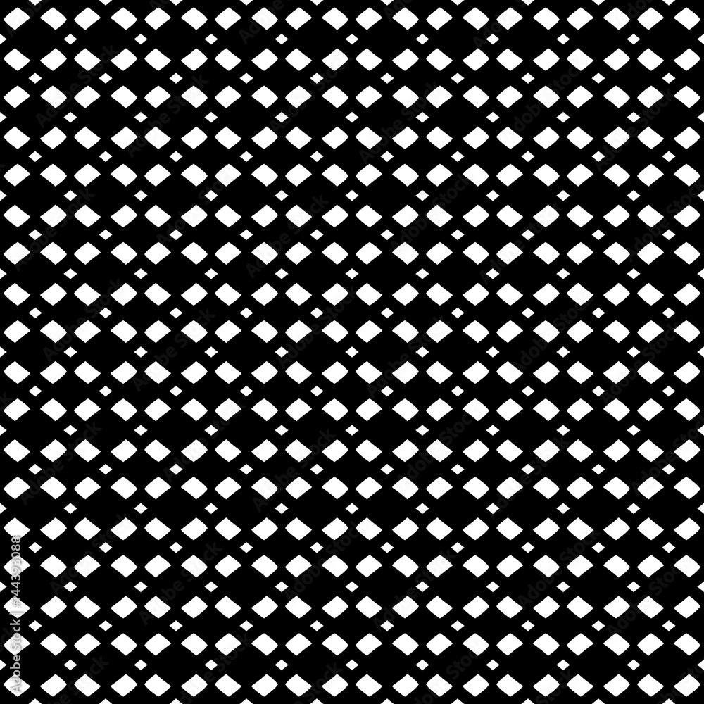 Vector monochrome mesh texture, geometric seamless pattern in black & white colors. Illustration with simple geometrical figures, staggered rhombuses. Stylish dark minimalist design for decor, prints Vector monochrome mesh texture, geometric seamless pattern in black & white colors. Illustration with simple geometrical figures, staggered rhombuses. Stylish dark minimalist design for decor, prints