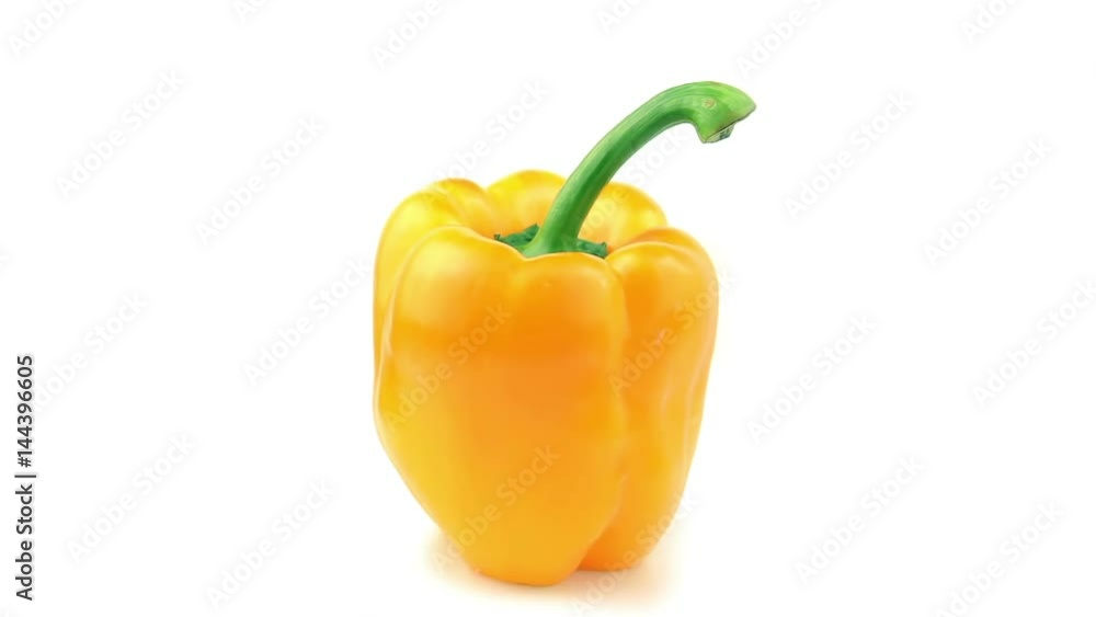 Yellow Pepper 360 degree turning on the white background. Full HD loop video. Fresh and healthy organic food Yellow Pepper 360 degree turning on the white background. Full HD loop video. Fresh and healthy organic food