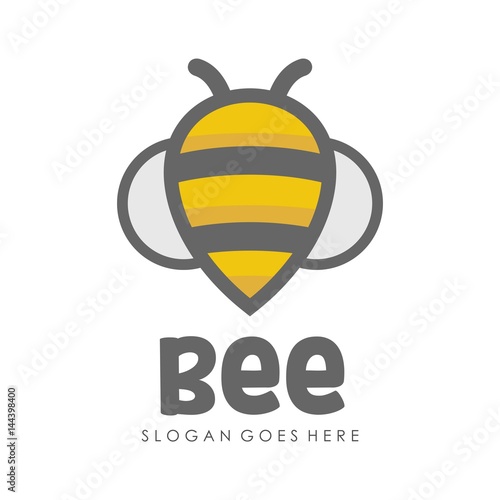 Bee and honey logo full vector