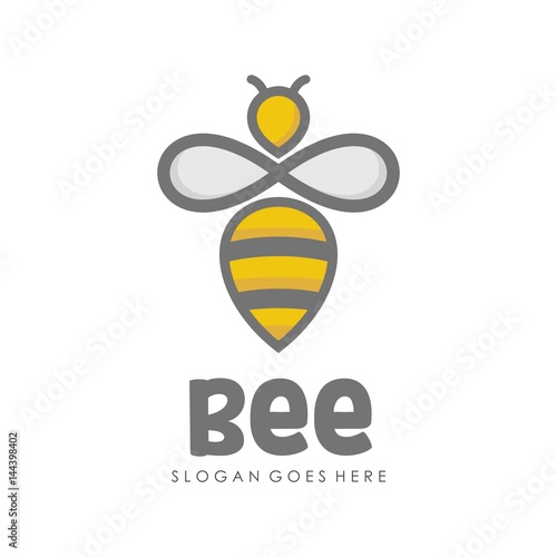 Bee and honey logo full vector