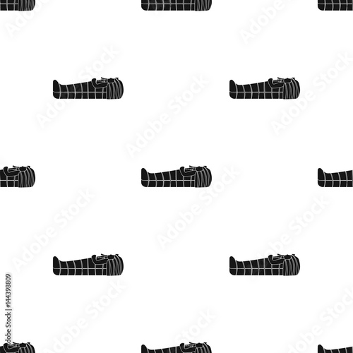 Pharaoh sarcophagus icon in black style isolated on white background. Ancient Egypt pattern stock vector illustration.