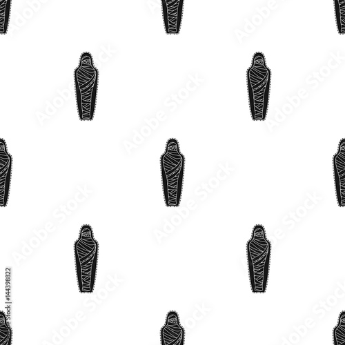 Ancient mummy icon in black style isolated on white background. Ancient Egypt pattern stock vector illustration.