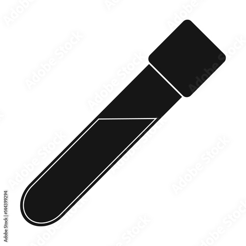 Vial with blood.Medicine single icon in black style vector symbol stock illustration web.