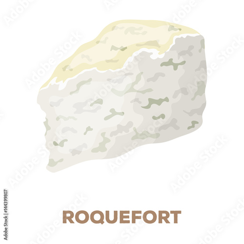 Roguefort.Different kinds of cheese single icon in cartoon style vector symbol stock illustration web. photo