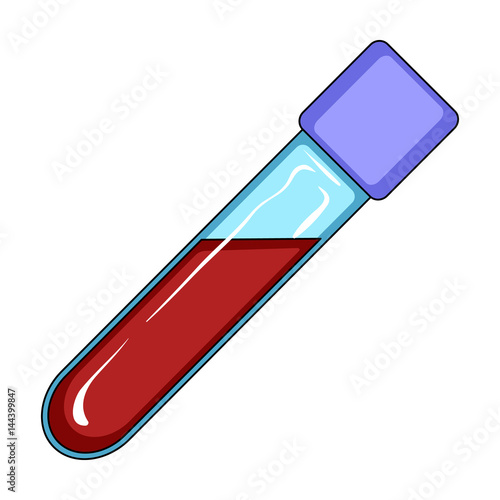 Vial with blood.Medicine single icon in cartoon style vector symbol stock illustration web.