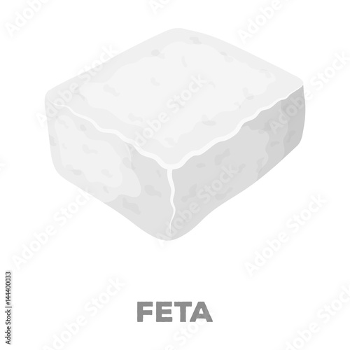 Cheese feta.Different kinds of cheese single icon in black style vector symbol stock illustration web.