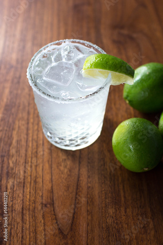 Margarita on the rocks with fresh lime and salt