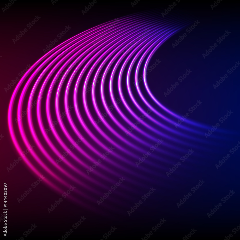 Vinyl grooves as neon lines background. With 80s vapor wave style for dj mix cover Vinyl grooves as neon lines background. With 80s vapor wave style for dj mix cover