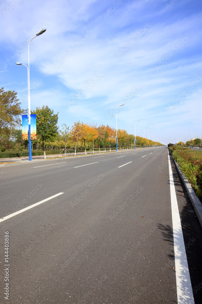 In autumn, highway landscape