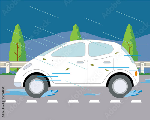 雨の高速道路