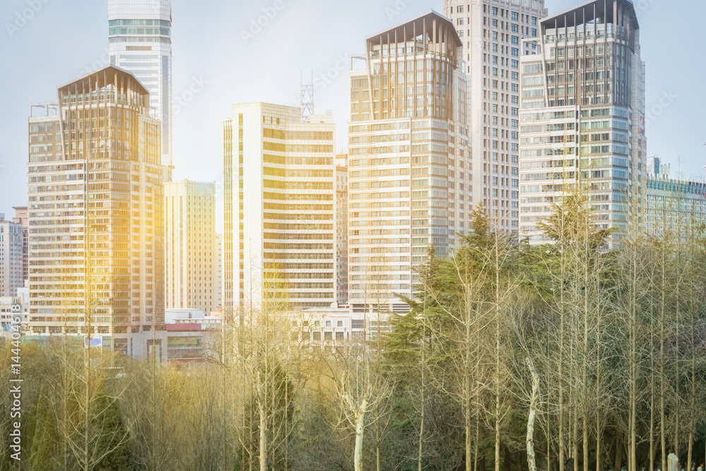 city skyline with residential district in China. city skyline with residential district in China.
