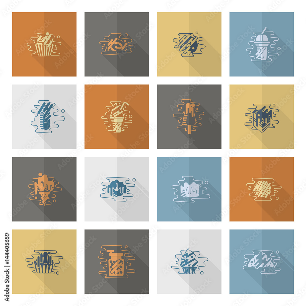 Dessert Icon Set in Modern Flat Design Style Dessert Icon Set in Modern Flat Design Style