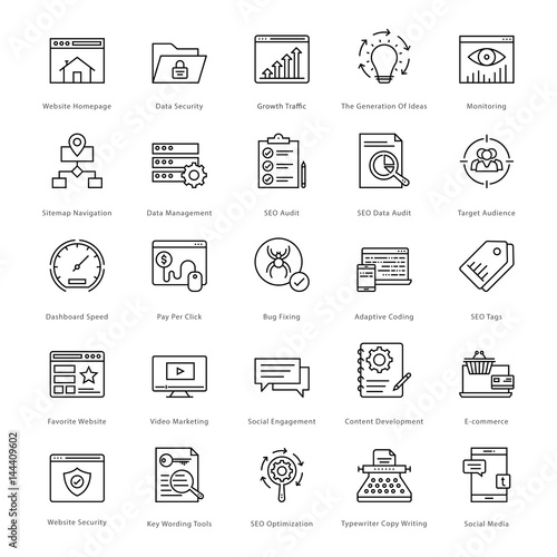 Web and SEO Line Vector Icons 6