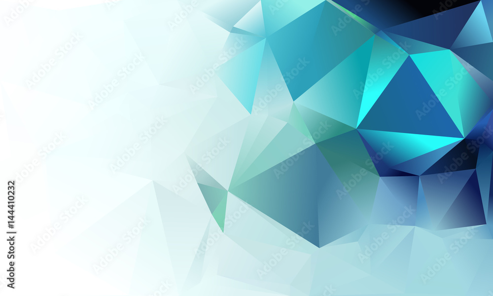 Obraz premium Abstract triangle background. Deep blue, green, white and cyan colour.