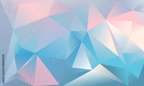 Abstract triangle background. Light blue, pink and white colour.