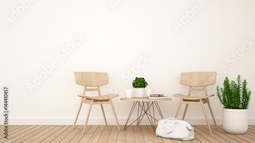 living room or coffee shop - 3D Rendering