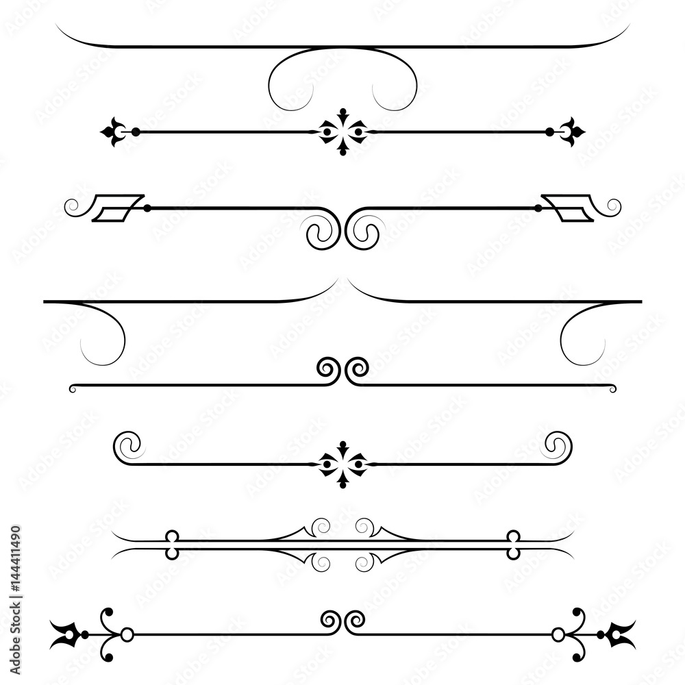 set of calligraphic design elements and page decor