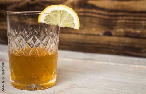 alcohol drink with lemon
