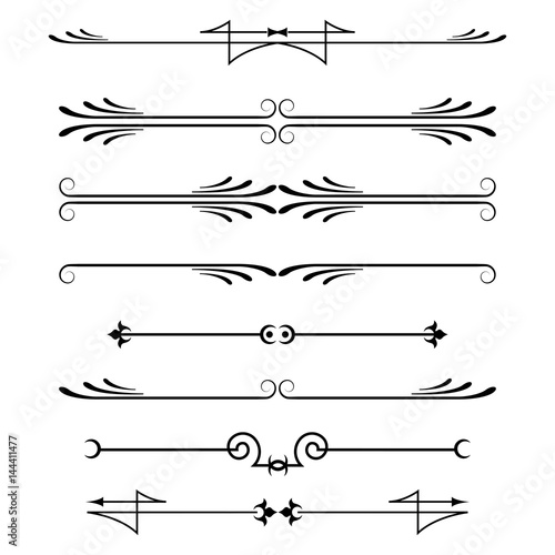 set of calligraphic design elements and page decor