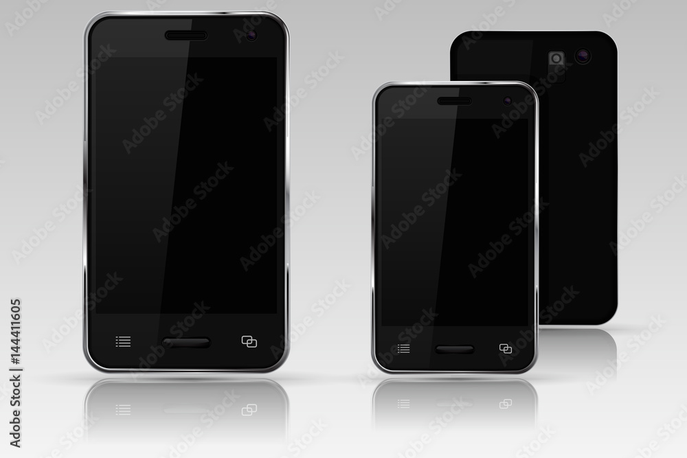 Mobile phone mockup. Black smartphone Mobile phone mockup. Black smartphone