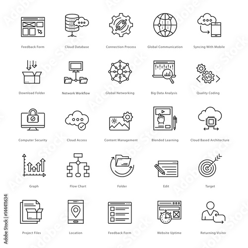 Web and SEO Line Vector Icons 26