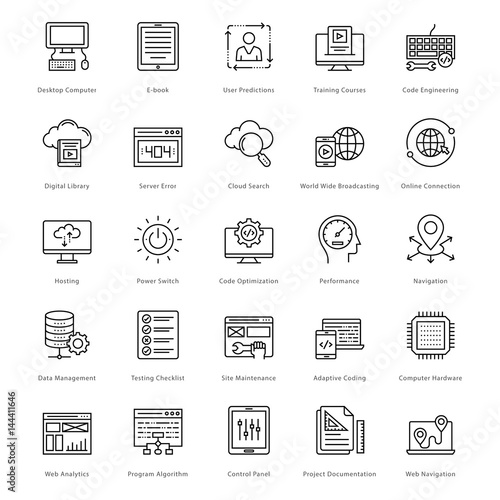 Web and SEO Line Vector Icons 27