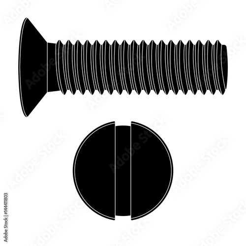 Countersunk metal bolt screw