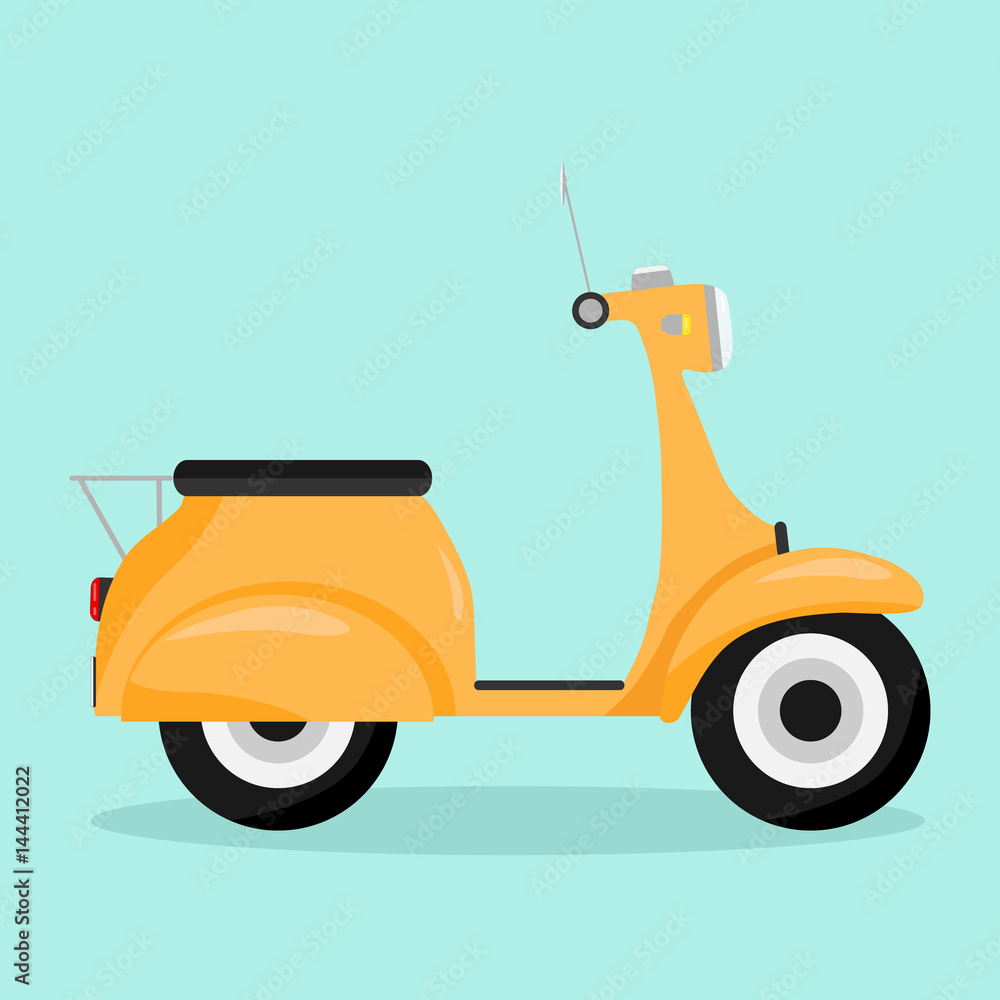 Obraz premium Scooter yellow with a shadow