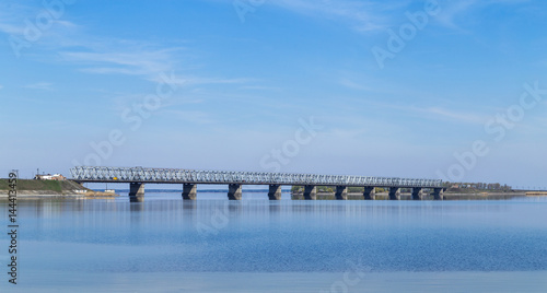 the bridge over the reservoir on a Sunny day © Line