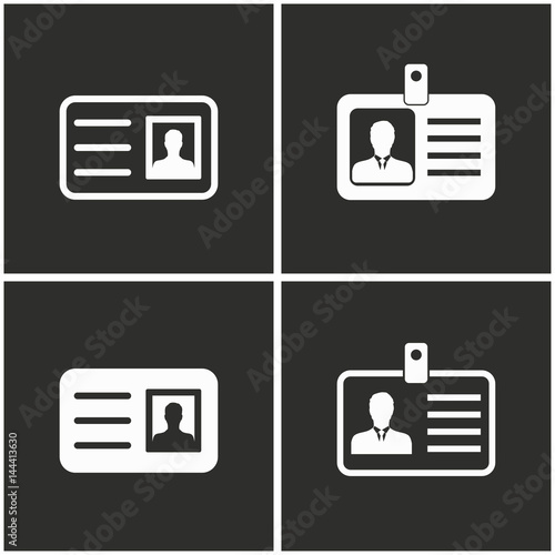 Identification card icons set.