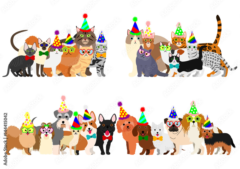 cats and small dogs group border set cats and small dogs group border set