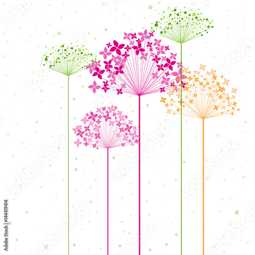 Vector background with abstract dandelions