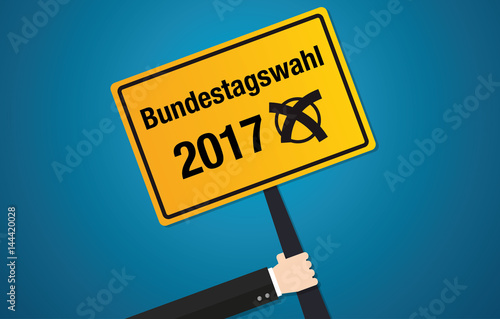 Bundestagswahl 2017 Schild Flat Design