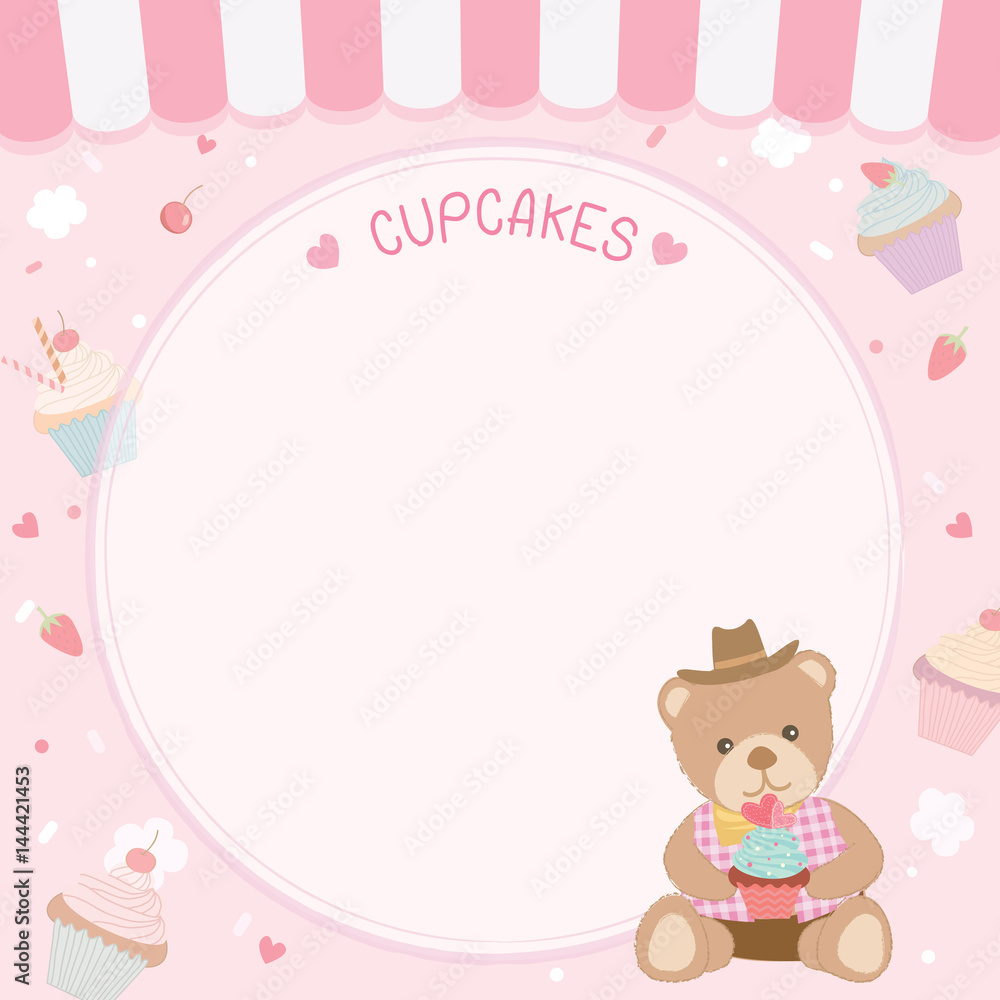 Bạn đang tìm kiếm bánh cupcake đáng yêu để ăn kèm với một ly cà phê thơm ngon? Cùng chiêm ngưỡng chiếc bánh ngọt ngào được trang trí với những nhân gấu bông ngộ nghĩnh, trên nền hồng pastel nữ tính và đáng yêu. 