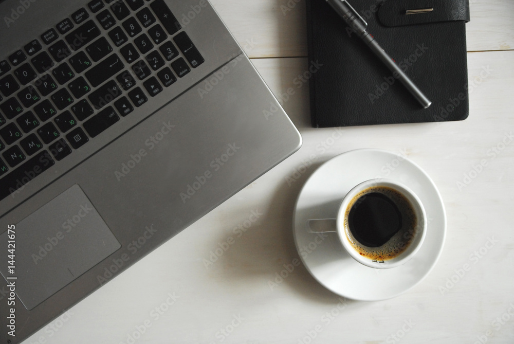 Desktop business coffee laptop notebook Desktop business coffee laptop notebook