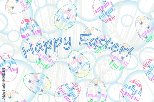 Easter eggs composition. Vector illustration